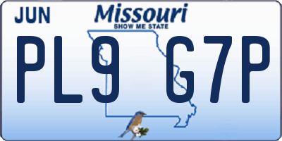 MO license plate PL9G7P