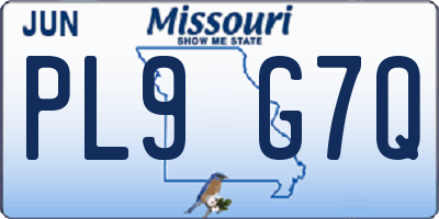 MO license plate PL9G7Q