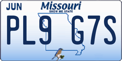 MO license plate PL9G7S