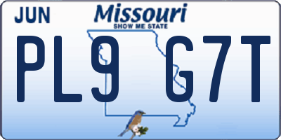 MO license plate PL9G7T