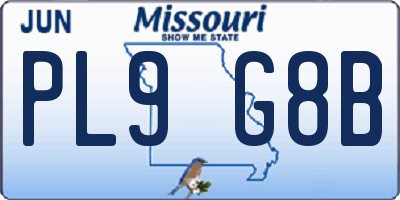MO license plate PL9G8B
