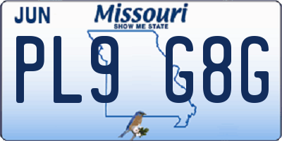 MO license plate PL9G8G