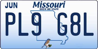 MO license plate PL9G8L