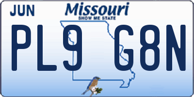 MO license plate PL9G8N