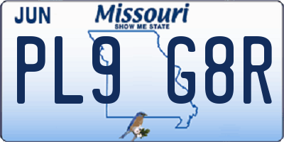 MO license plate PL9G8R