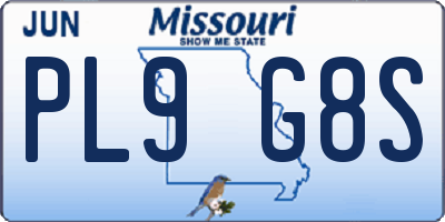 MO license plate PL9G8S