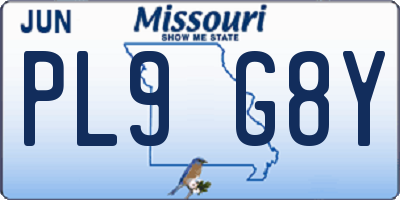 MO license plate PL9G8Y