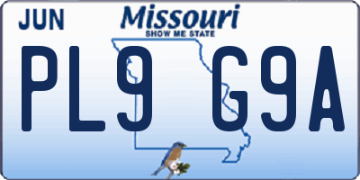 MO license plate PL9G9A