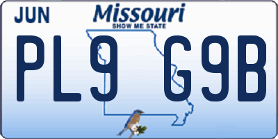 MO license plate PL9G9B
