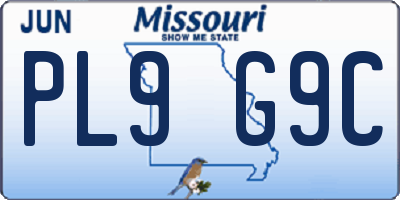 MO license plate PL9G9C