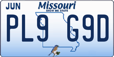 MO license plate PL9G9D