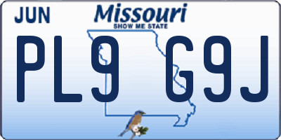 MO license plate PL9G9J