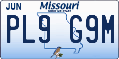 MO license plate PL9G9M