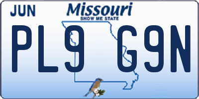 MO license plate PL9G9N