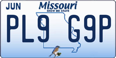 MO license plate PL9G9P