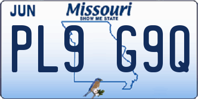 MO license plate PL9G9Q