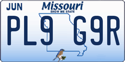 MO license plate PL9G9R