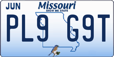 MO license plate PL9G9T