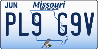 MO license plate PL9G9V