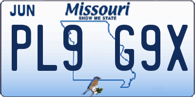 MO license plate PL9G9X