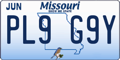 MO license plate PL9G9Y