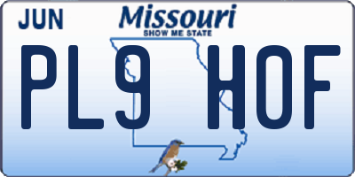 MO license plate PL9H0F