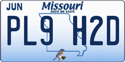 MO license plate PL9H2D