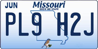 MO license plate PL9H2J
