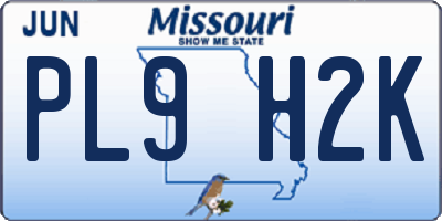 MO license plate PL9H2K