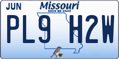 MO license plate PL9H2W