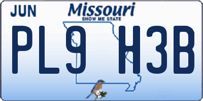 MO license plate PL9H3B