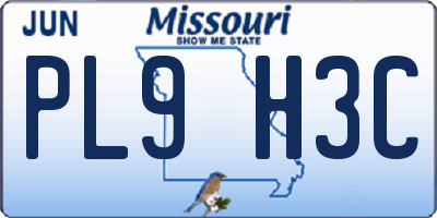 MO license plate PL9H3C