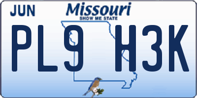 MO license plate PL9H3K
