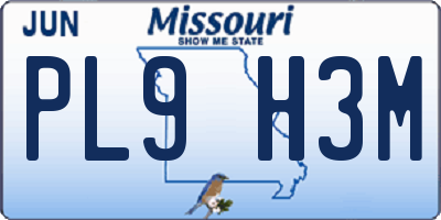 MO license plate PL9H3M