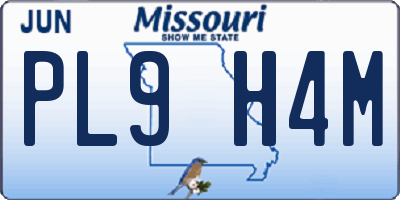 MO license plate PL9H4M