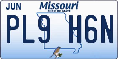 MO license plate PL9H6N