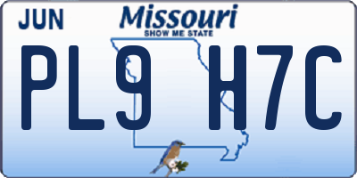 MO license plate PL9H7C