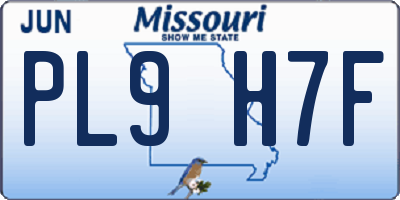 MO license plate PL9H7F