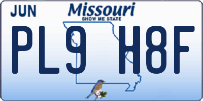 MO license plate PL9H8F