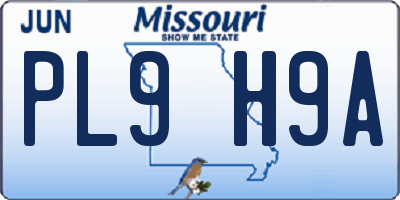MO license plate PL9H9A