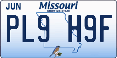 MO license plate PL9H9F