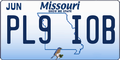 MO license plate PL9I0B