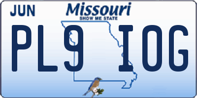MO license plate PL9I0G