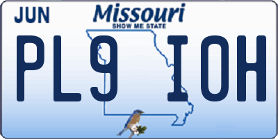 MO license plate PL9I0H