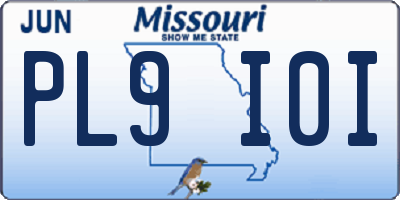 MO license plate PL9I0I