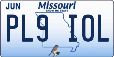 MO license plate PL9I0L