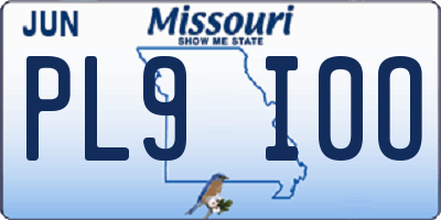 MO license plate PL9I0O