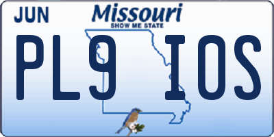 MO license plate PL9I0S