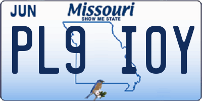 MO license plate PL9I0Y