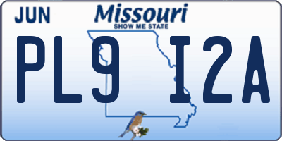 MO license plate PL9I2A